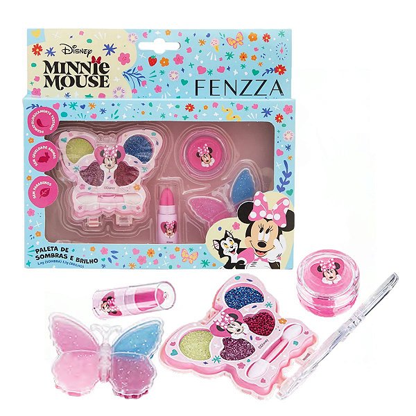 Fenzza - Kit Paleta de Sombras + Brilho Labial Minnie DIS320