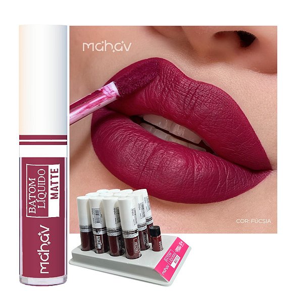 Mahav - Batom Liquido Matte Fucsia Hard BLMVFH - 12 Und
