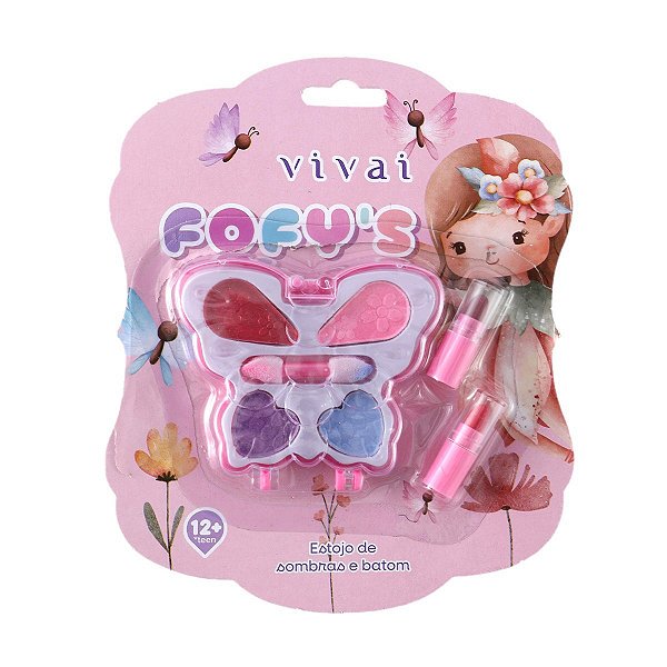 Vivai - Kit de Maquiagem Infantil Sombras e Batom Fofys Borboleta 4112
