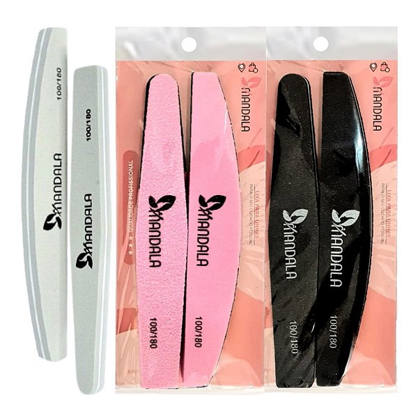 Mandala - Kit 2 Lixa para Unhas ML001 100/180 - 12 Kits