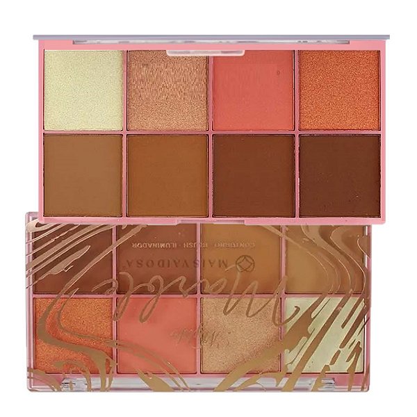 My Teen - Paleta Contorno Blush e Iluminador Marble MY8313