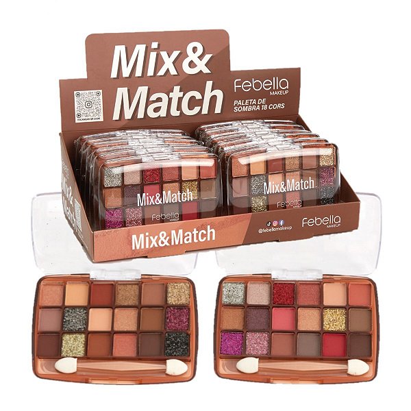 Febella - Paleta de Sombras Mix & Match PSO30347 - 12 Und