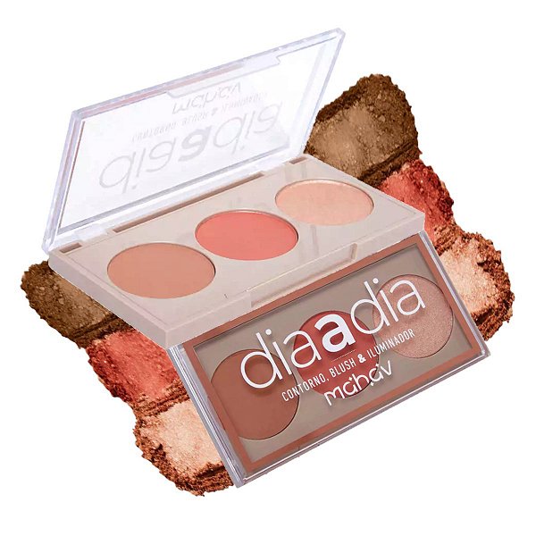 Mahav - Paleta Contorno Blush Iluminador Dia a Dia - Cor 1