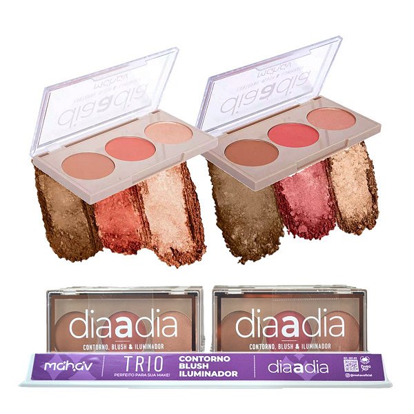 Mahav - Paleta Contorno Iluminador Blush - 12unid