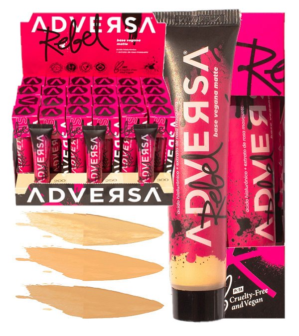 Adversa - Base Vegana Matte Rebel Medios Claros AD513 - 24 Und