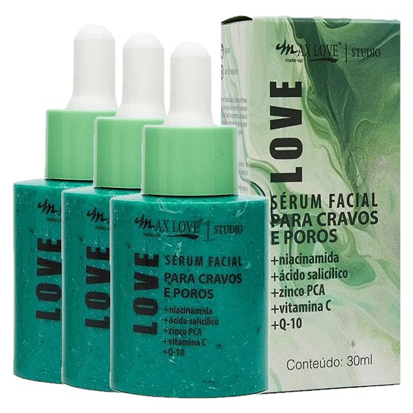 Max Love - Serum p/ Cravos e Poros + Q-10 - 6 Und
