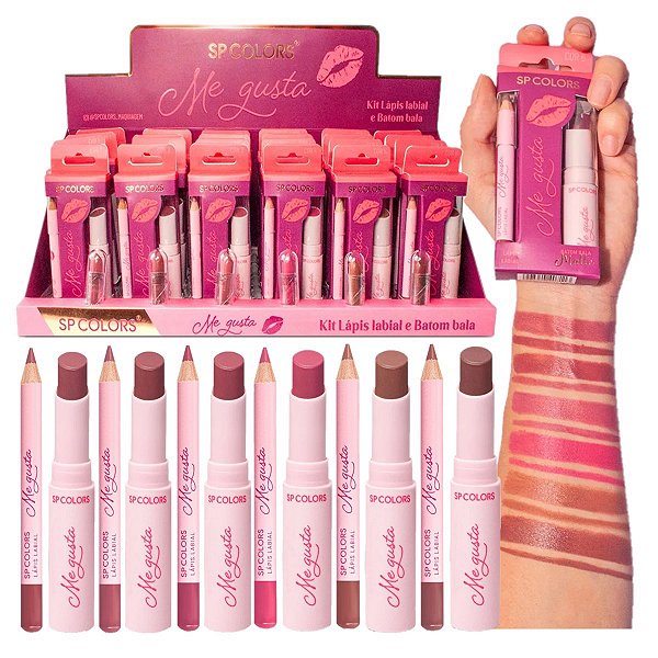 SP Colors - Kit Lapis Labial e Batom Me Gusta SP390 - 24 Und