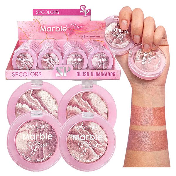SP Colors - Blush Iluminador Marble Glow SP401 - 24 Und