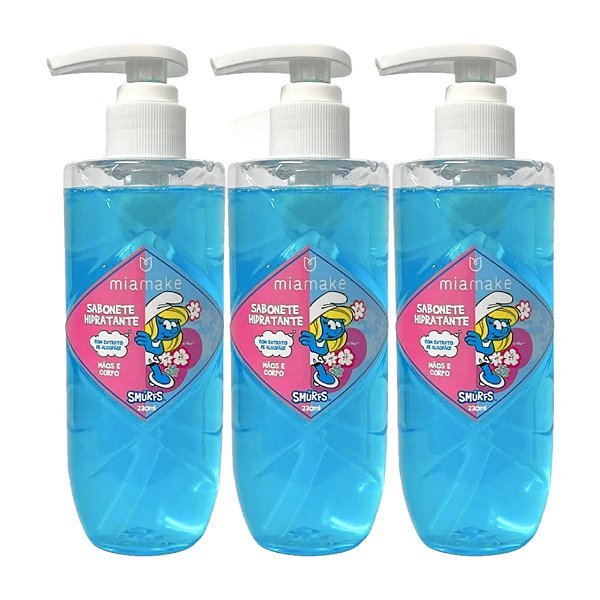 Mia Make - Sabonete Mãos e Corpo SMURFS 564 Algodão - 3 Und