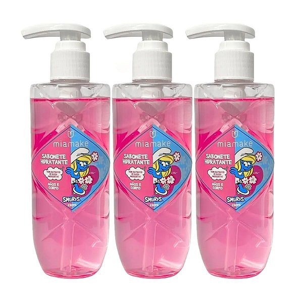 Mia Make - Sabonete Mãos e Corpo SMURFS 564 Rosa - 3 Und