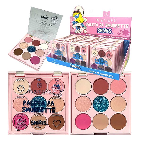 Mia Make - Paleta de Sombras SMURFS 562 - 24 Und