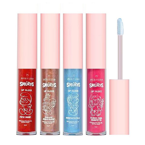 Mia Make - Lip Gloss SMURFS Cintilante 561 - 4 Und