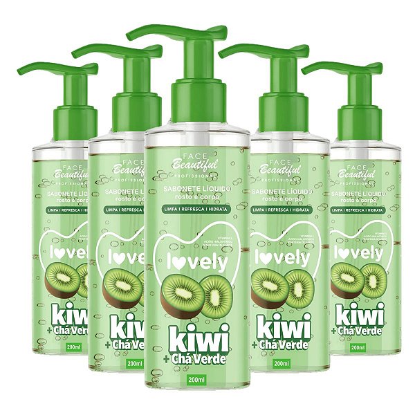 Face Beautiful - Sabonete Kiwi Cha Verde Vegano FB481 - 6 Un
