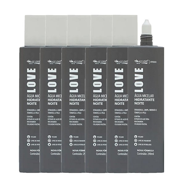 Max Love - Agua Micelar Hidratante Noite Vegana - 6 Und