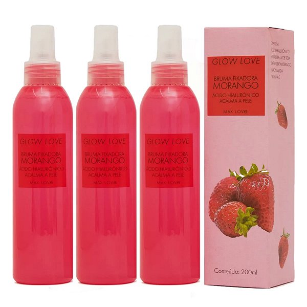 Max Love - Bruma Fixadora Glow Love MORANGO - 12 Und