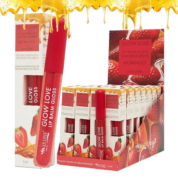 Max Love - Lip Balm Gloss Glow Mel e Morango 418 - 28 Und
