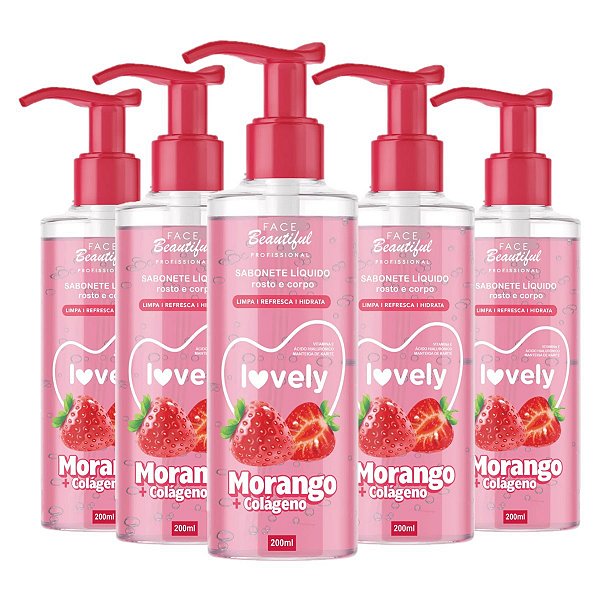 Face Beautiful - Sabonete Morango Colageno FB480 - 12 Und