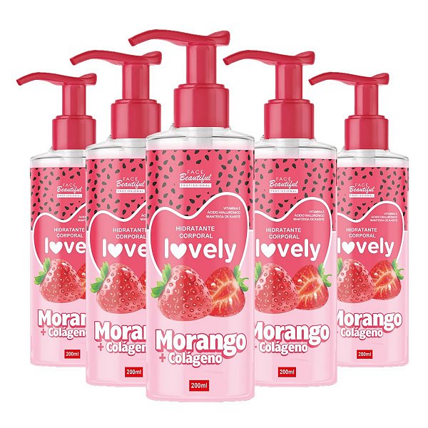Face Beautiful - Hidratante Morango Colageno FB488 - 12 Und