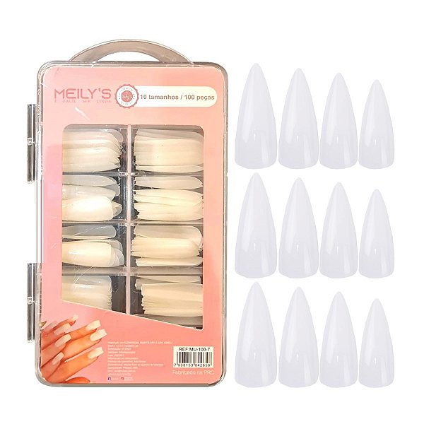 Meilys - Kit Unhas Postiças 100 Peças Stiletto MU1005 - 1 Kit