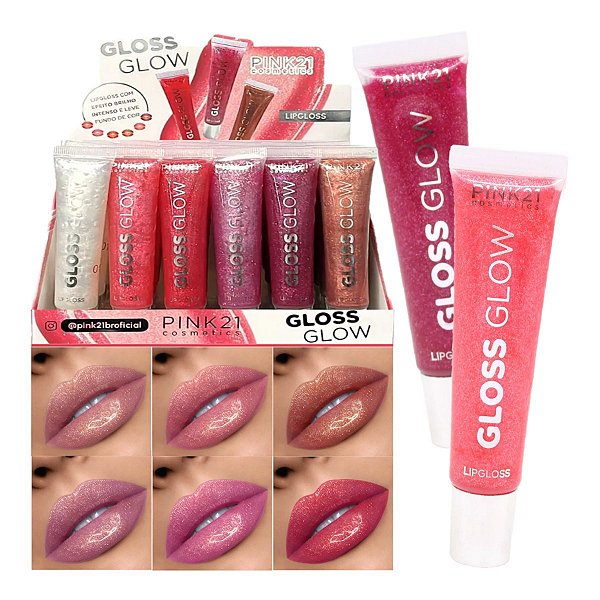 Pink 21 - Lip Gloss Glow Glitter CS4514 - 24 Und