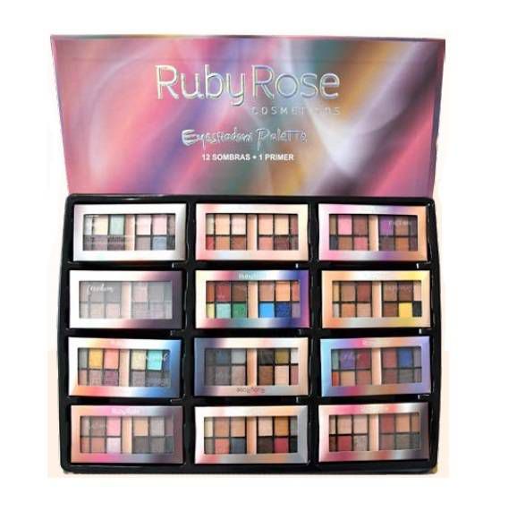 Ruby Rose - Paleta Eyeshadow 12 Sombras + Primer HB9985A ( 48 Unidades )