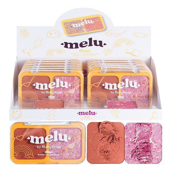 Ruby Rose - Paleta Duo Blush Iluminador Melu RR1002 G2- 12Un