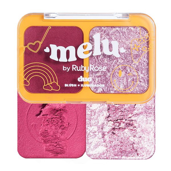 Ruby Rose - Paleta Duo Blush Iluminador Melu RR1002 G4