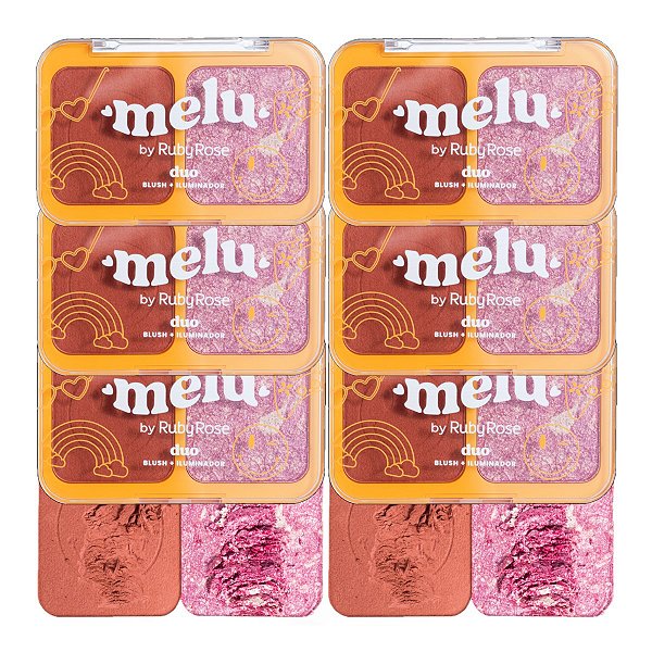 Ruby Rose - Paleta Duo Blush Iluminador Melu RR1002 G2 - 6un