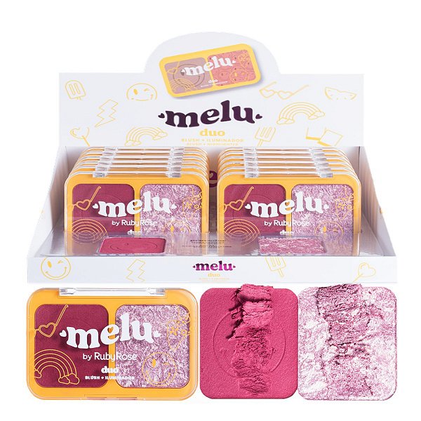 Ruby Rose - Duo de Blush e Iluminador Melu RR1002 G4 - 12 Un
