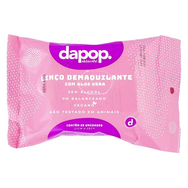 Dapop - Lenço Demaquilante Aloe Vera Vegano DP2224