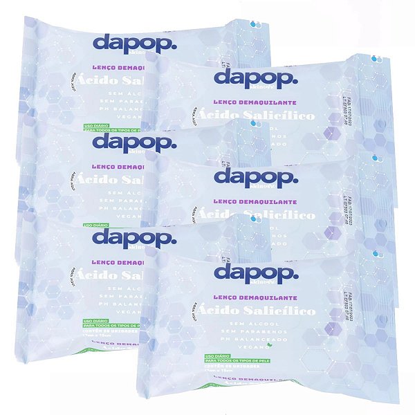 Dapop - Lenço Demaquilante Acido Salicilico DP2227 - 12 Und
