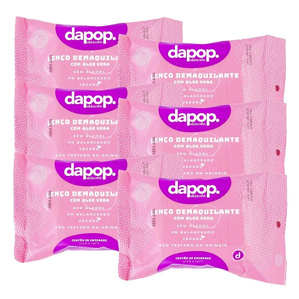 Dapop - Lenço Demaquilante Aloe Vera Vegano DP2224 - 12 Und