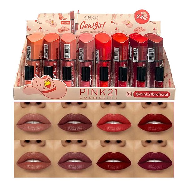Pink 21 - Batom Liquido Matte Cowgirl CS4866 - 24 Und