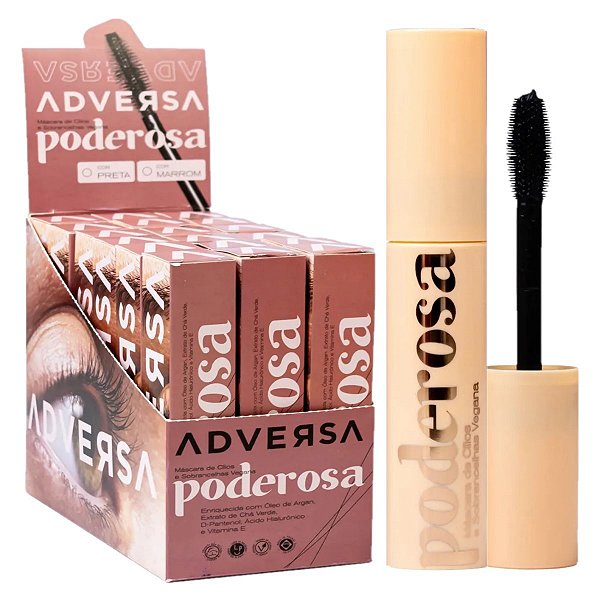 Adversa - Mascara de Cilios Preta Poderosa Vegana - 18 Und