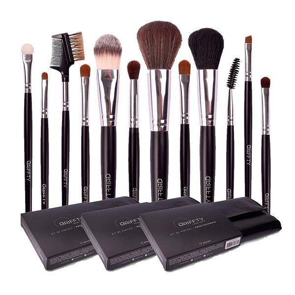 Griffty - Kit c/ 12 Pinceis Profissionais GK03 - 3 Und