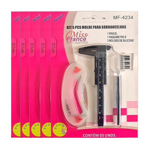 Miss France - Kit Molde Sobrancelhas Paquimetro - 12 Kit