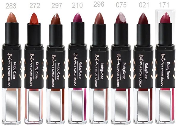 Ruby Rose - Novo Batom Duo Matte HB8607 1 ( 8 Unidades  )