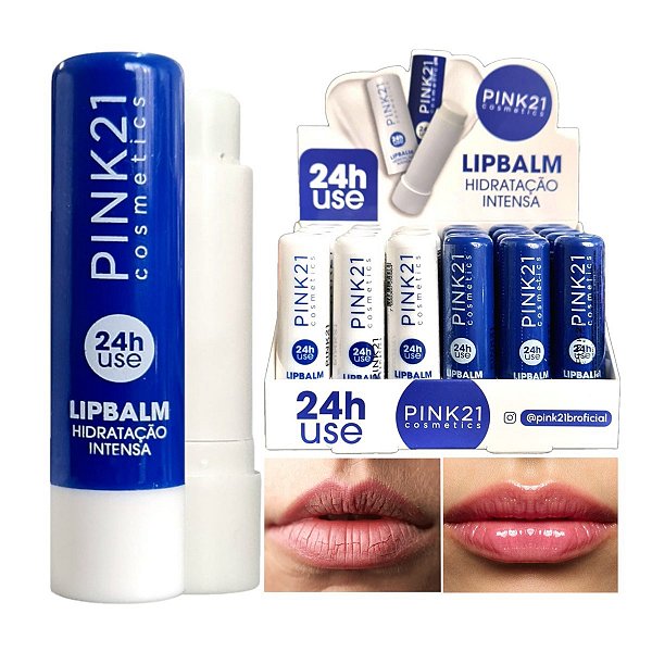 Pink 21 - Lip Balm Hidratação Intensa Use 24H CS5564 - 24 Un