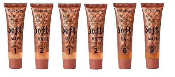 Ruby Rose - Base Soft Matte Cores Escuras HB8050-3 Chocolate ( 06 Unidades )
