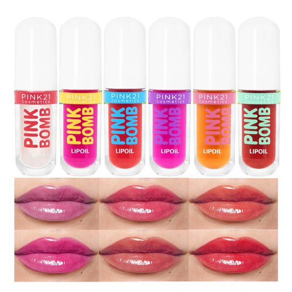 Pink 21 - Lip Oil Hidratante Pink Bomb CS5354 - 6 Und