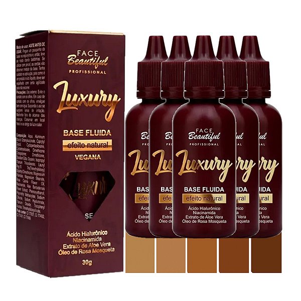 Face Beautiful - Base Fluida Luxury Vegana B - 10 Und
