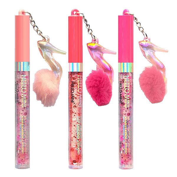 Hello Mini - Lip Gloss Chaveiro Sapatinho Y255 - 12 Und