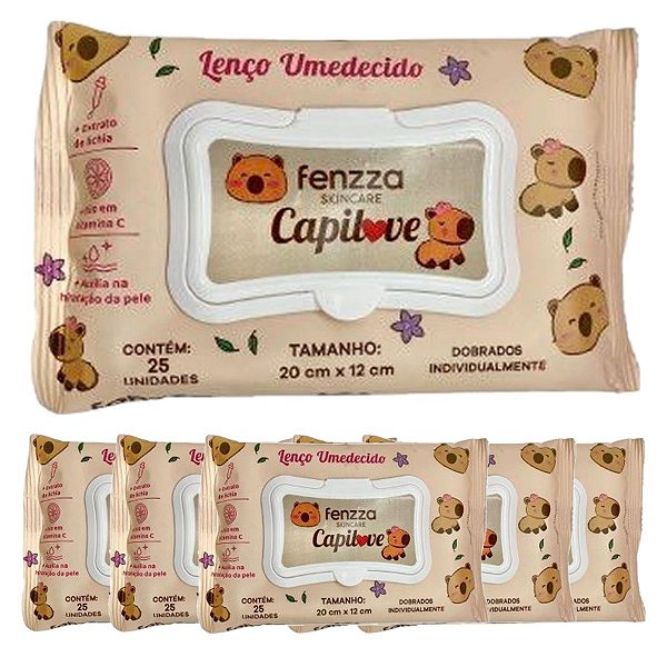 Fenzza - Lenço Demaquilante Capilove Capivara FZ53013 - 6 Un