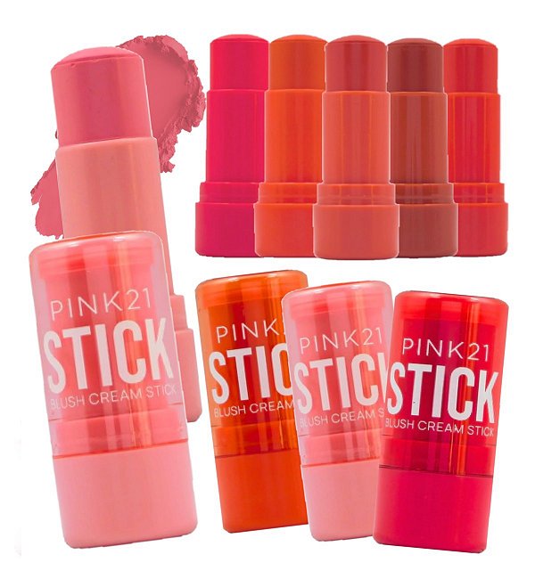 Pink 21 - Blush Cremoso Stick Bastão CS5664 - 6 Und