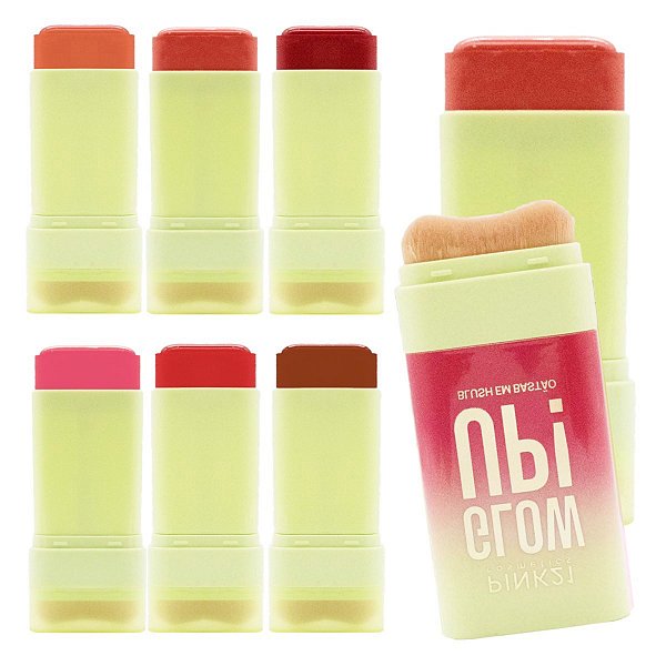 Pink 21 - Blush Stick com Pincel Glow Up CS5716 - 6 Und