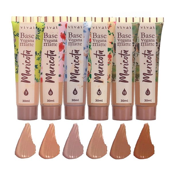 Vivai - Base Facial Vegana Matte Medios G2 7 a 12  - 6 Und