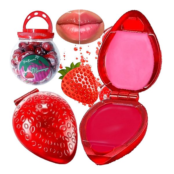 YVIS - Brilho Labial Moranguinho - Pote com 50 Unid