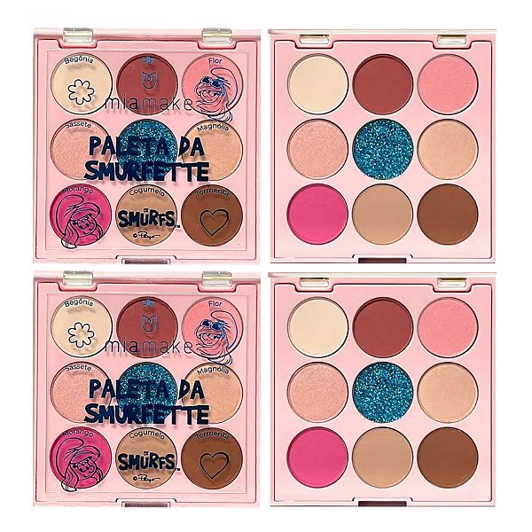 Mia Make - Paleta de Sombras SMURFS 562 - 6 Und