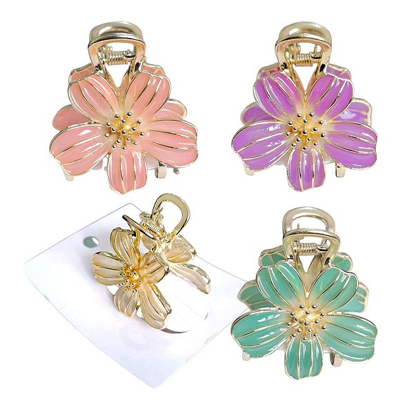 Importado - Piranha de Cabelo Flor Dourada (Metal ) HP1645