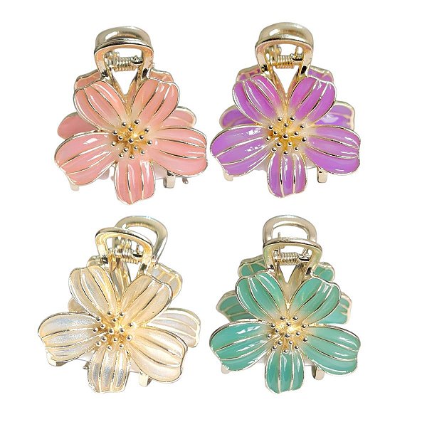 Importado - Presilha de Cabelo Flor Dourada HP1645 - 6 Und